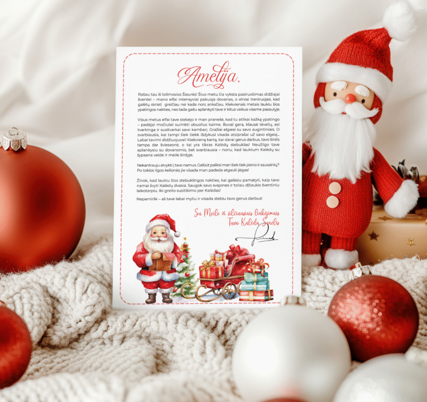 Personalizuotas laiškas nuo Kalėdų Senelio