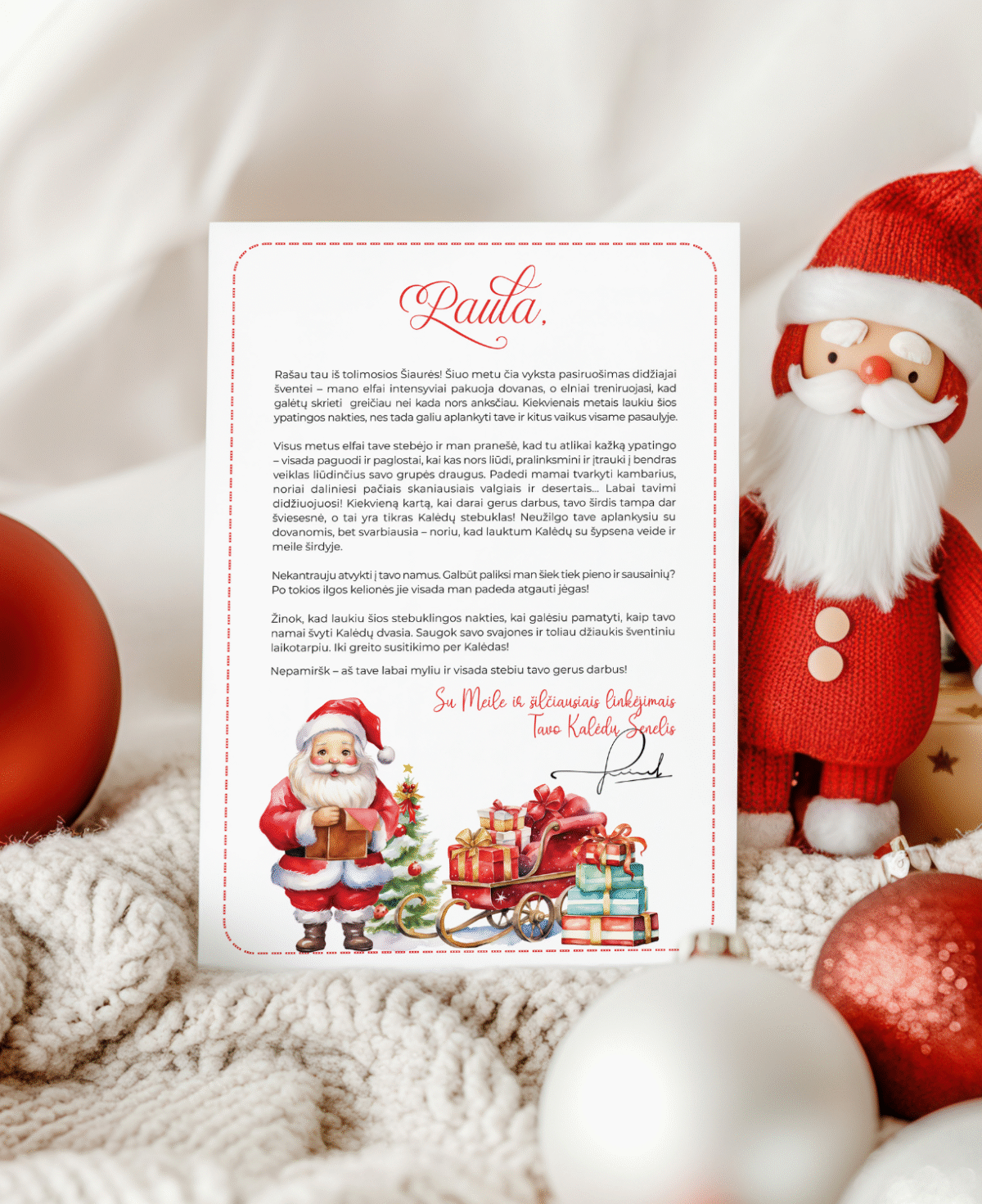 Skaitmeninis personalizuotas laiškas nuo Kalėdų Senelio