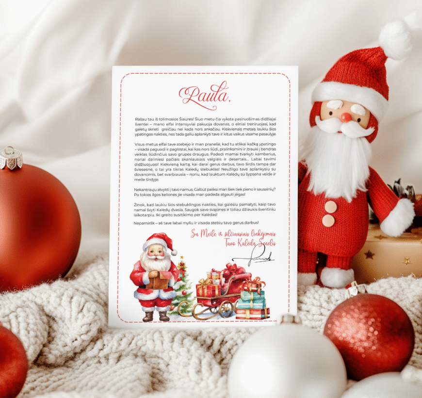 Skaitmeninis personalizuotas laiškas nuo Kalėdų Senelio