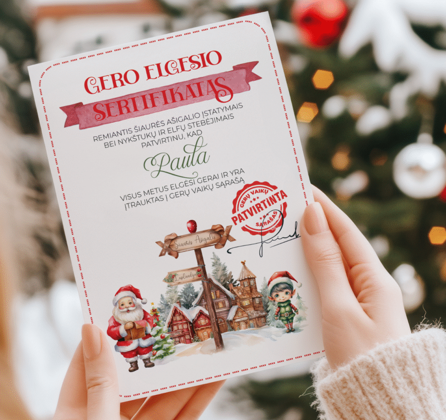 Skaitmeninis personalizuotas laiškas nuo Kalėdų Senelio